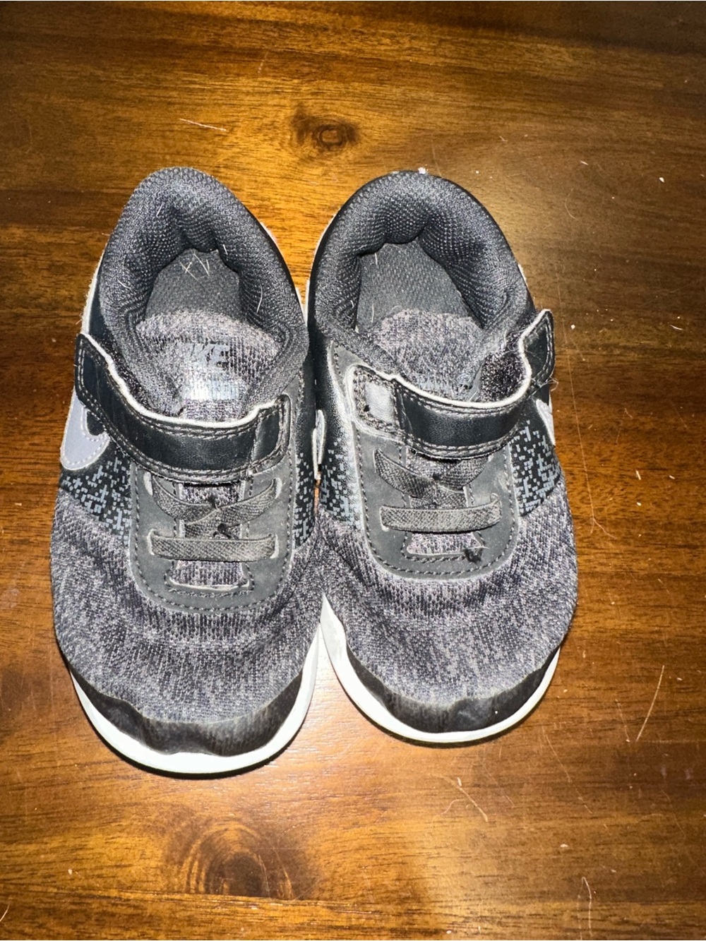 Nike Kids Black Knit Sneakers with White Soles